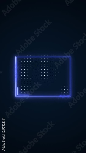 Vertical Neon Blue Colorado Map Borders Outline Loop Background