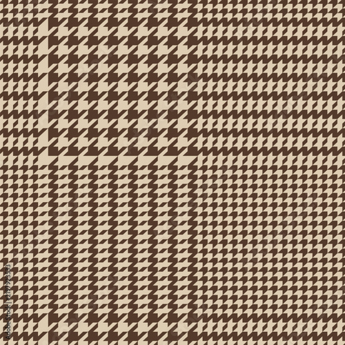 Brown Glen Check Seamless Pattern, Warm Plaid Textile Background, Vector