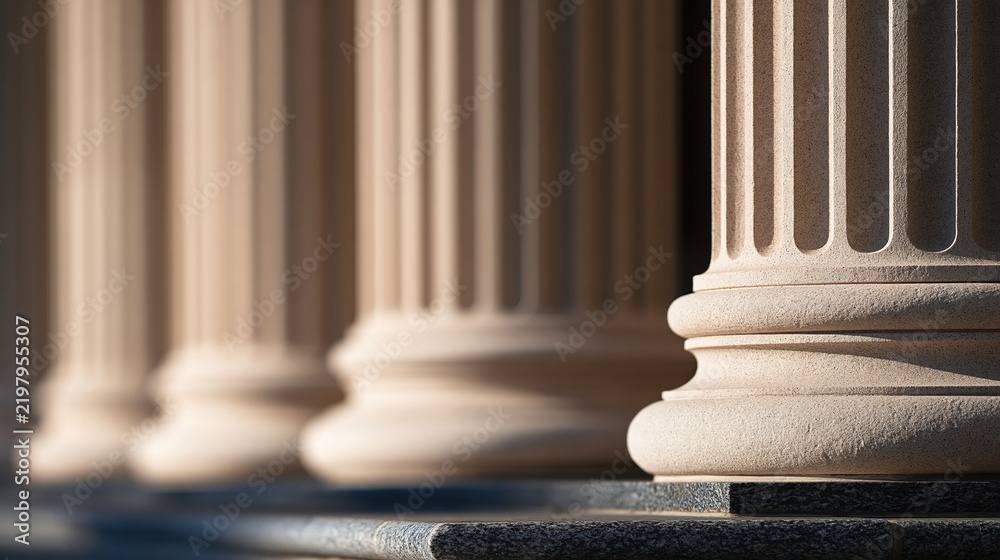 Fototapeta premium Classical stone columns standing in a row on