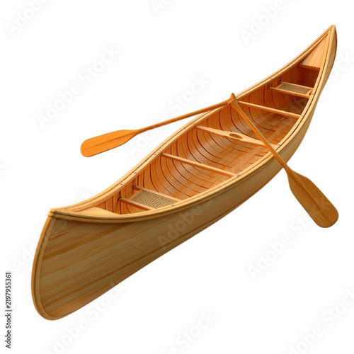 Wooden paddle featuring a unique leaf-shaped blade with striped natural grain patterns is positioned diagonally against a seamless transparent background.