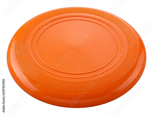 Canvastavla High-quality 3D render of a frisbee disc, isolated on dark background