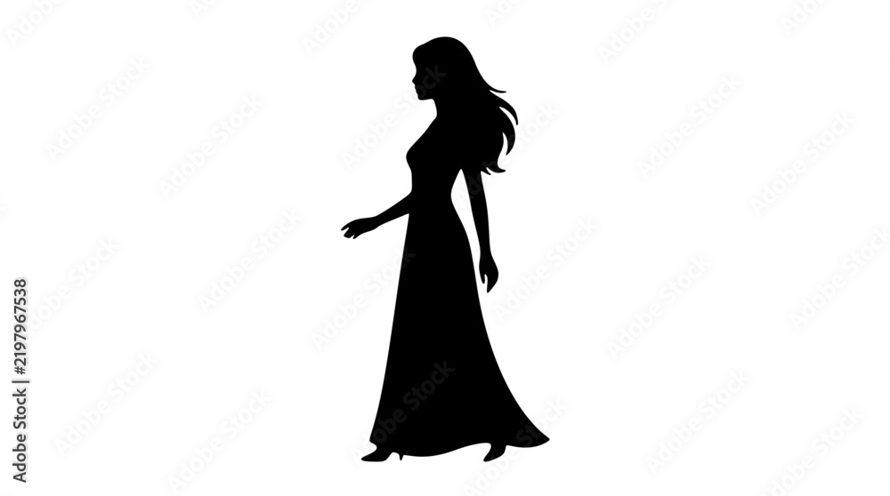 Fototapeta premium silhouette of a woman in a dress