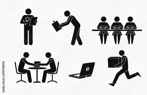 Public Procurement and E-Tender Silhouette Vector Set