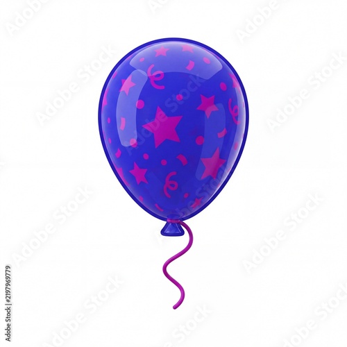 Clean minimalist flat illustration of a floating festive helium balloon, pure isolated subject, no shadow, no background elements, pure white solid background 