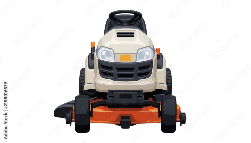 Fototapeta premium Riding Lawn Mower Front View Transparent Background