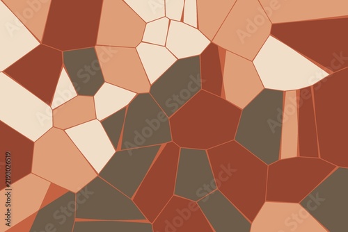 Terracotta voronoi cellular mosaic shattered pattern background, modern abstract geometric design, seamless style wallpaper