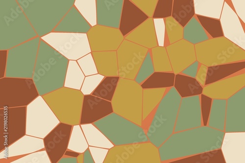 Earthy voronoi cellular mosaic dots cells pattern background, modern abstract geometric design, seamless style wallpaper