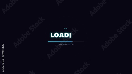 Loading Animation with Futuristic Glowing Progress Text