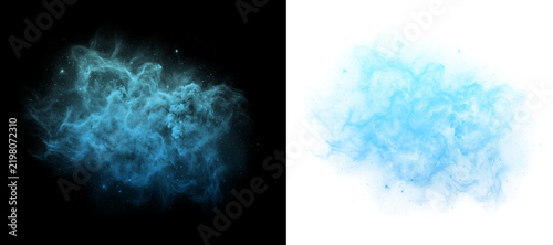 Bild auf Leinwand Blue nebula cloud illustration representing cosmic galaxy and universe explorati
