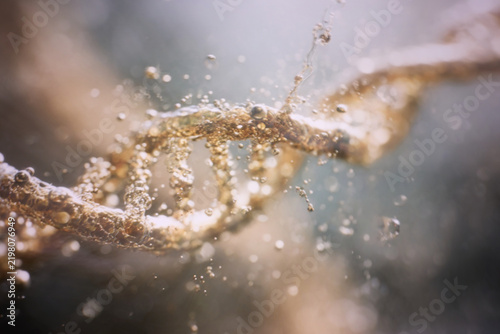 Fotografie Abstract DNA Double Helix for Genetics and Genomic Research