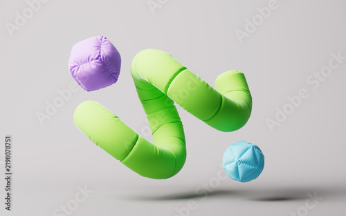 Inflatable soft balloon geometries, 3d rendering.