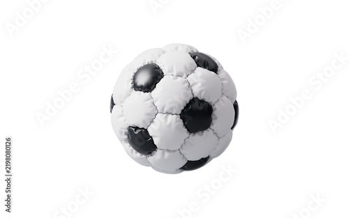 Inflatable soft balloon football, 3d rendering.