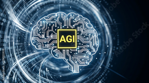 Artificial General Intelligence AGI Era Concept – Futuristic AI Technology and Digital Intelligence
