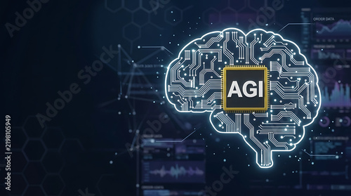 Artificial General Intelligence AGI Era Concept – Futuristic AI Technology and Digital Intelligence