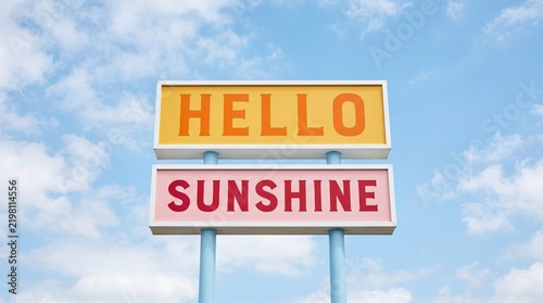HELLO SUNSHINE Pastel Retro Sign