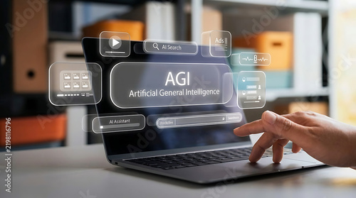 Artificial General Intelligence AGI Era Concept – Futuristic AI Technology and Digital Intelligence