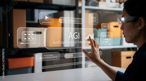 Artificial General Intelligence AGI Era Concept – Futuristic AI Technology and Digital Intelligence