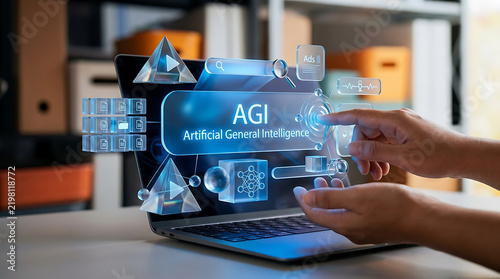 Artificial General Intelligence AGI Era Concept – Futuristic AI Technology and Digital Intelligence