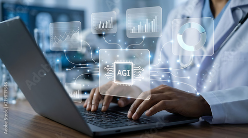 Artificial General Intelligence AGI Era Concept – Futuristic AI Technology and Digital Intelligence