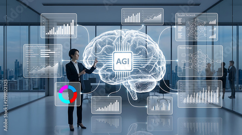 Artificial General Intelligence AGI Era Concept – Futuristic AI Technology and Digital Intelligence