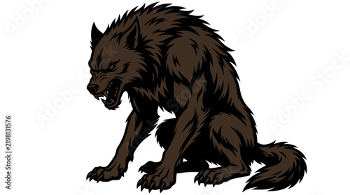 Snarling Wolf Mascot Vector Illustration