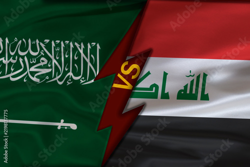 Fotografie Geopolitical tension between Saudi Arabia and Iraq