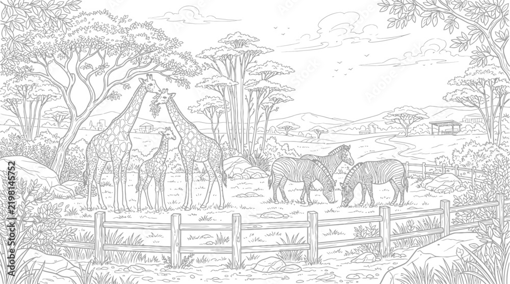 Fototapeta premium farm animals sketch