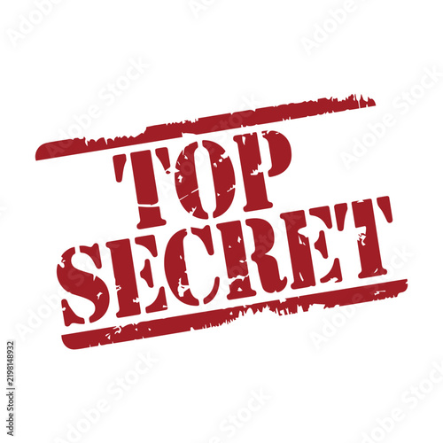 Top secret red grunge rubber stamp vector illustration isolated on white background