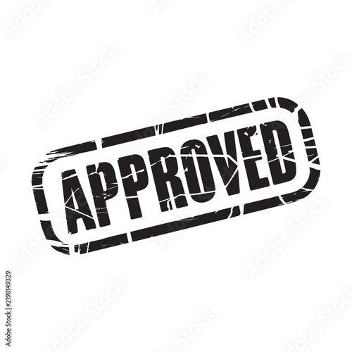 Approved rubber stamp vector illustration on white background, grunge approved stamp mark icon, business agreement rubber seal icon