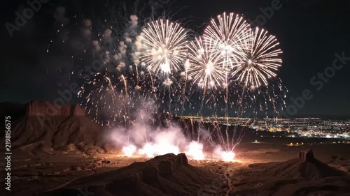 Firework show lights up night sky over Utah with colorful displays and excitement