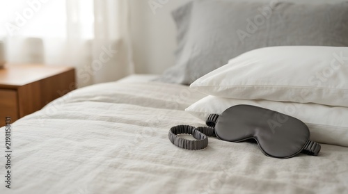 Obraz na płótnie Sleeping mask on the bed