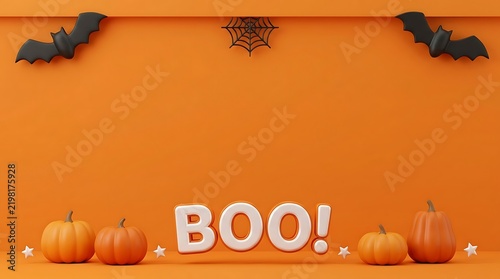 Halloween themed graphic design featuring pumpkins and spooky decorations