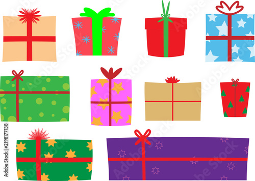set of colorful gift boxes