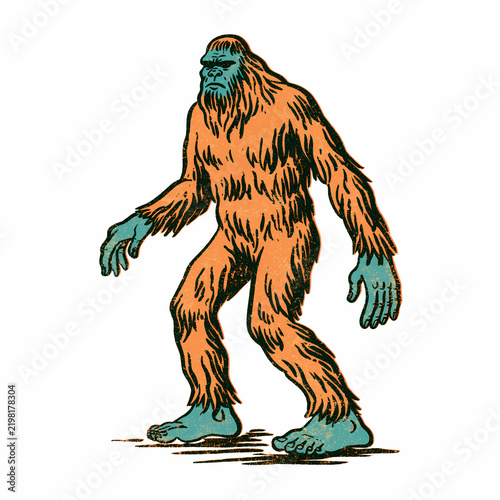 vector illustration of a cartoon bigfoot