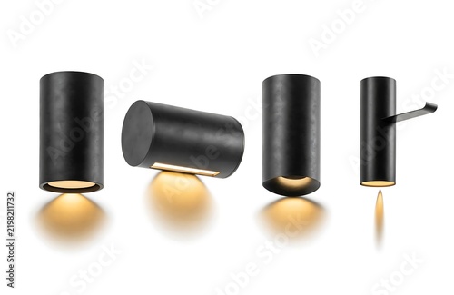 Modern black cylindrical wall mounted outdoor led lighting fixtures