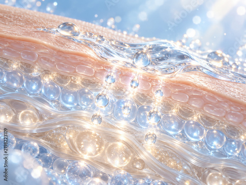 Skin Care Serum Penetrating into Skin Layers