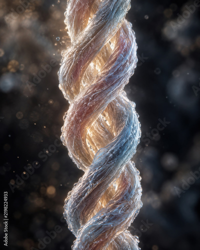 Twisted Fibers with Glowing Light and Bubbles