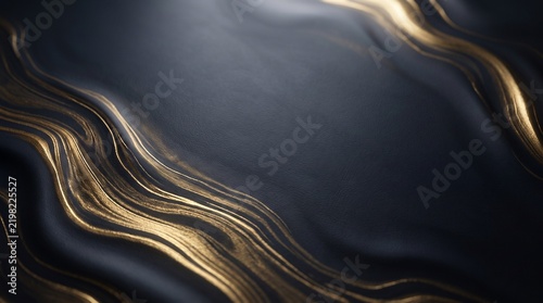 Elegant abstract background featuring dark flowing waves intertwined with shimmering golden liquid patterns, creating a luxurious and dynamic visual texture.