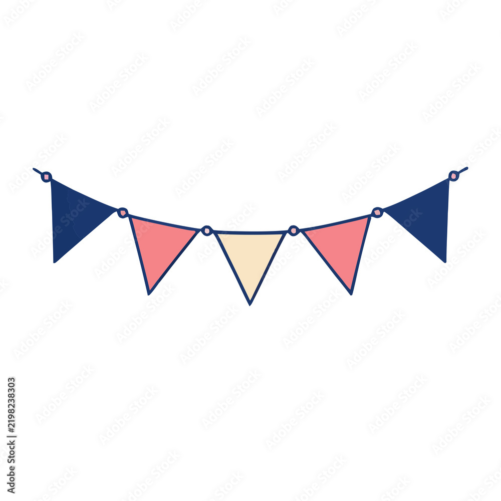Obraz premium Bunting flags garland isolated on transparent background