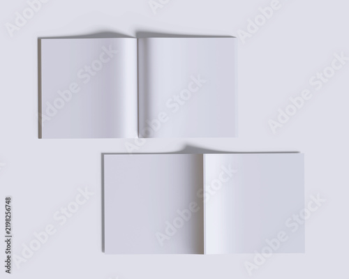 Realistic 3d render magazine or book blank white color for mockup collection