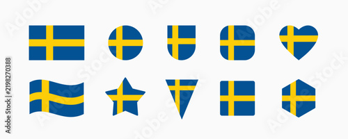 Sweden Flag Collection in Multiple Shapes