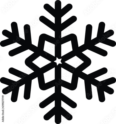 Snowflake silhouette icon isolated on a grey background