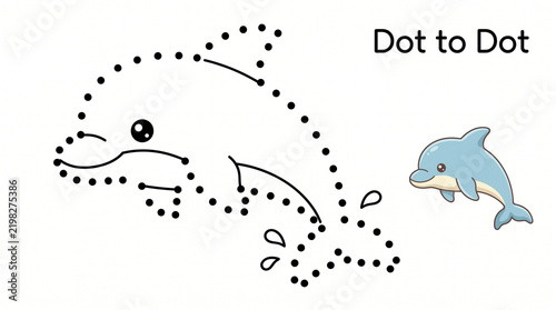 Dolphin dot-to-dot activity sheet for kids  