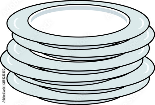 Cute Fruit and Plate Collection Line Art Illustration