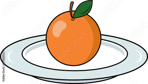 Cute Fruit and Plate Collection Line Art Illustration