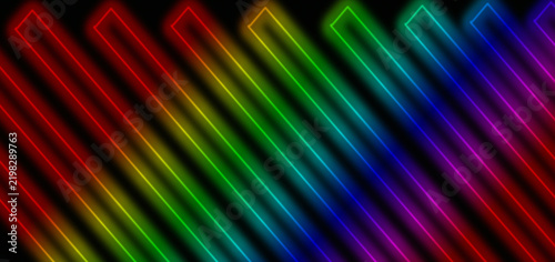 Abstract Colorful Neon Diagonal Stripes Background