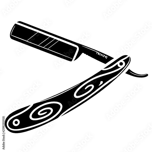 Konstfotografi Straight razor barber shaving vintage blade old sharp tool retro style metal han