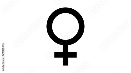 Classic Female Gender Symbol Vector Isolated on White Background Representing Femininity Identity Biology and Gender