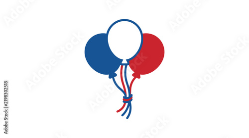 Red white and blue balloons illustration.