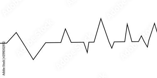 Heartbeat cardiogram continuous line art drawn. Heart pulse and rate symbol. Vector illustration isolated on white.